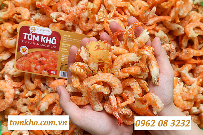 Tôm khô thương hiệu cao cấp Dasavina) giá có thể từ 700.000 – 1.000.000đ/kg, xứng đáng cho món ăn cao cấp hoặc quà biếu sang trọng.